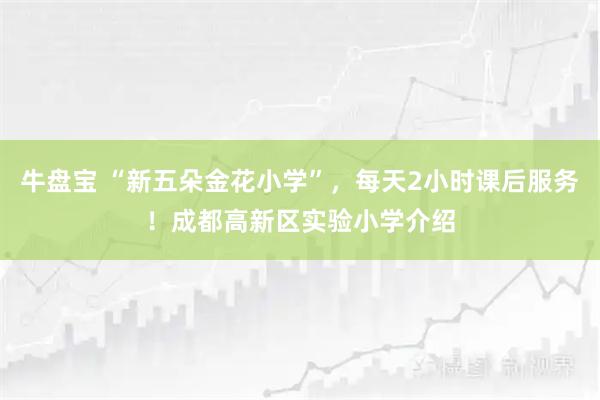 牛盘宝 “新五朵金花小学”，每天2小时课后服务！成都高新区实验小学介绍